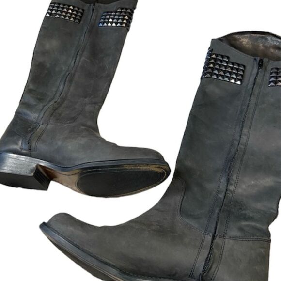 Steve Madden Black Studded Boots - Picture 6 of 8